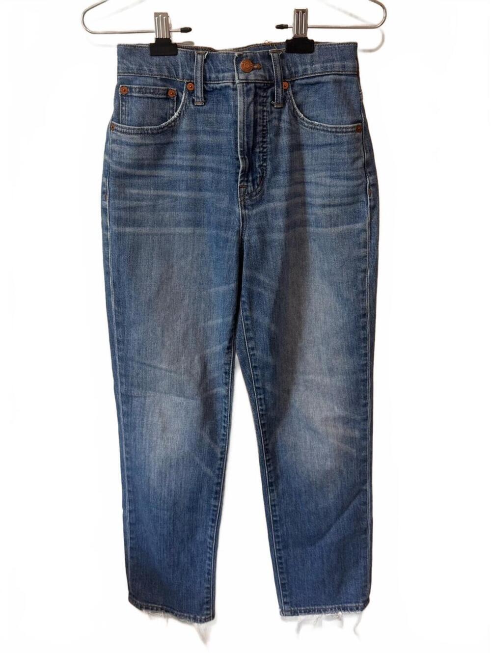 MADEWELL | The Perfect Vintage Crop Jean Light Wash Raw Hem Size 26